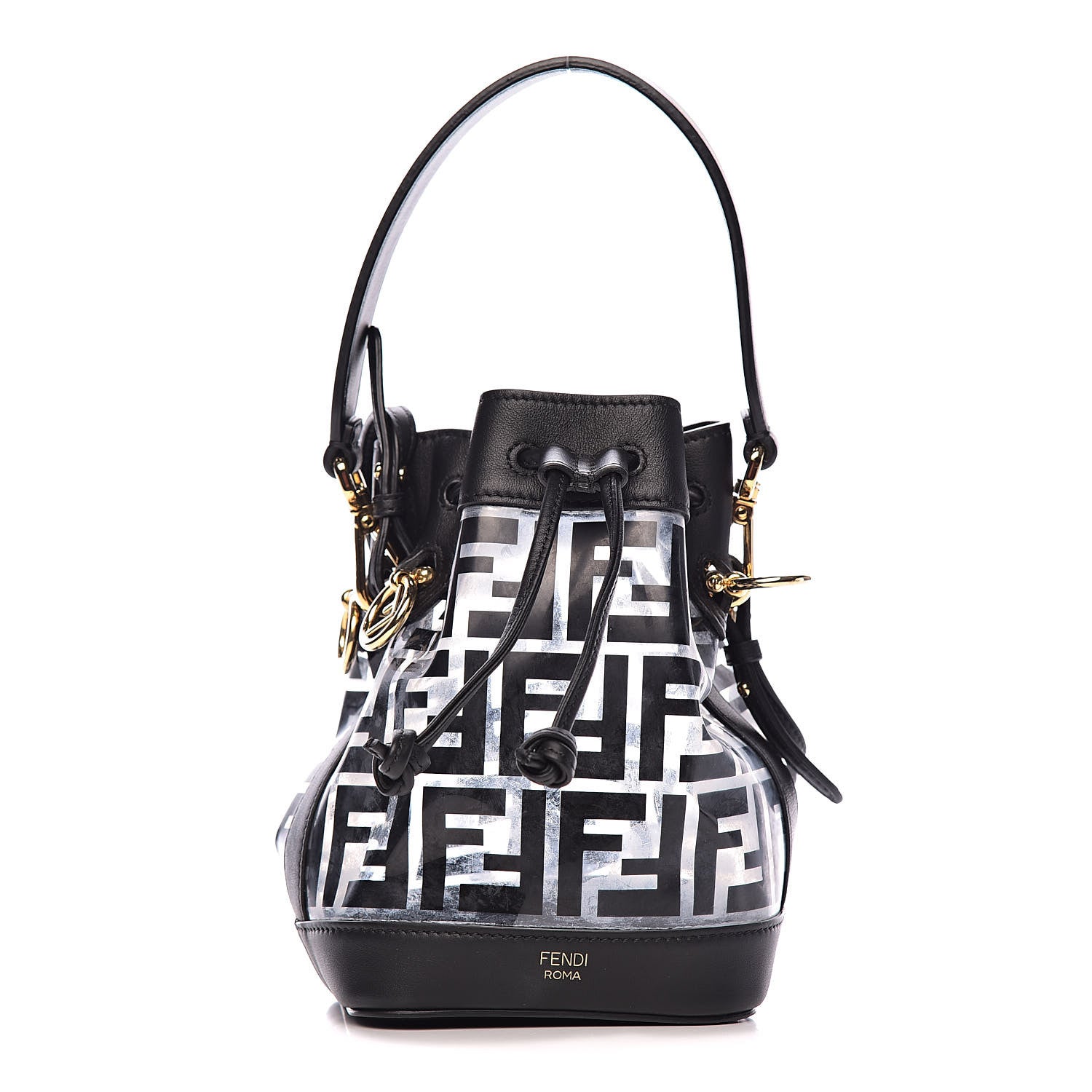 Fendi TPU FF Vitello Grace F is Fendi Mini Mon Tresor Bucket Bag Black 1 of 12