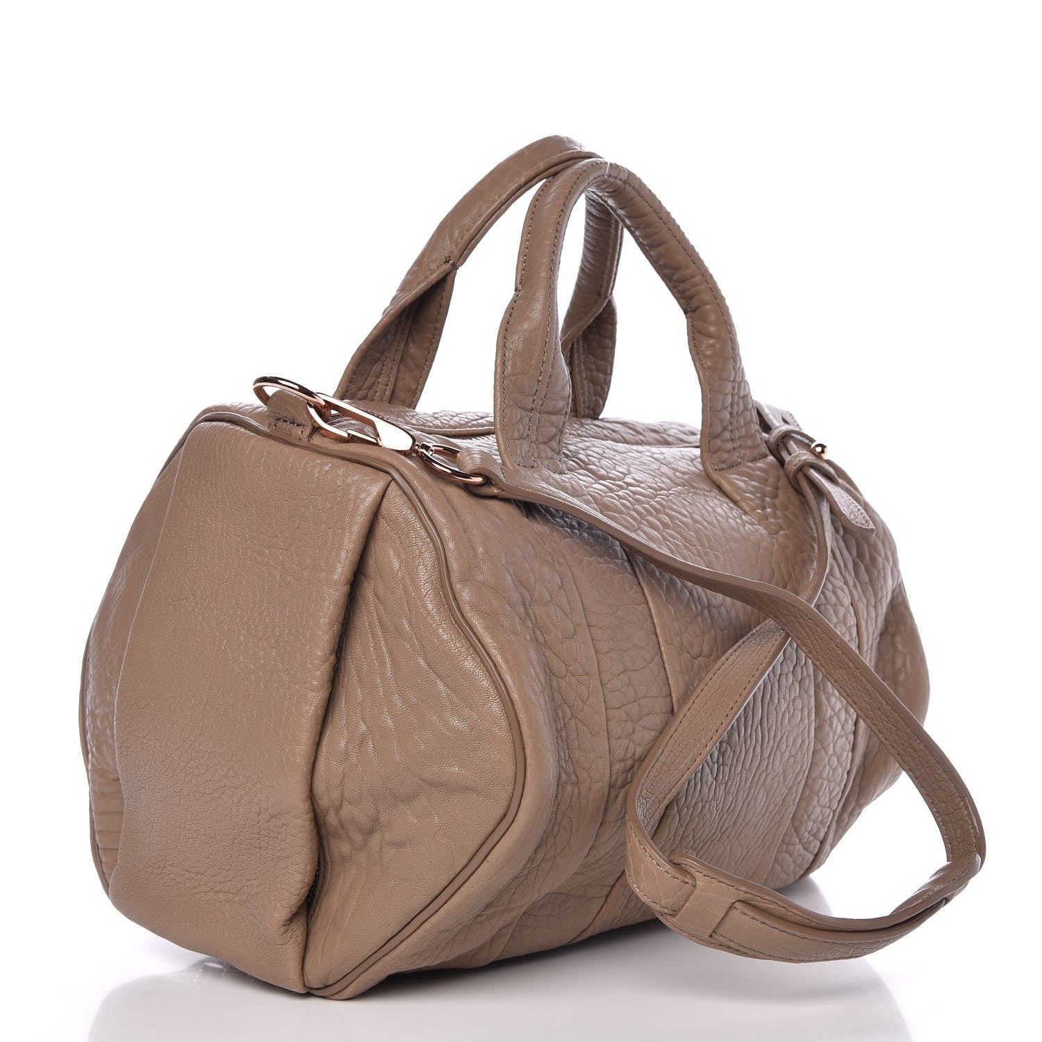 Alexander Wang Pebbled Lambskin Rocco Latte Rose Gold Hardware 4 of 9