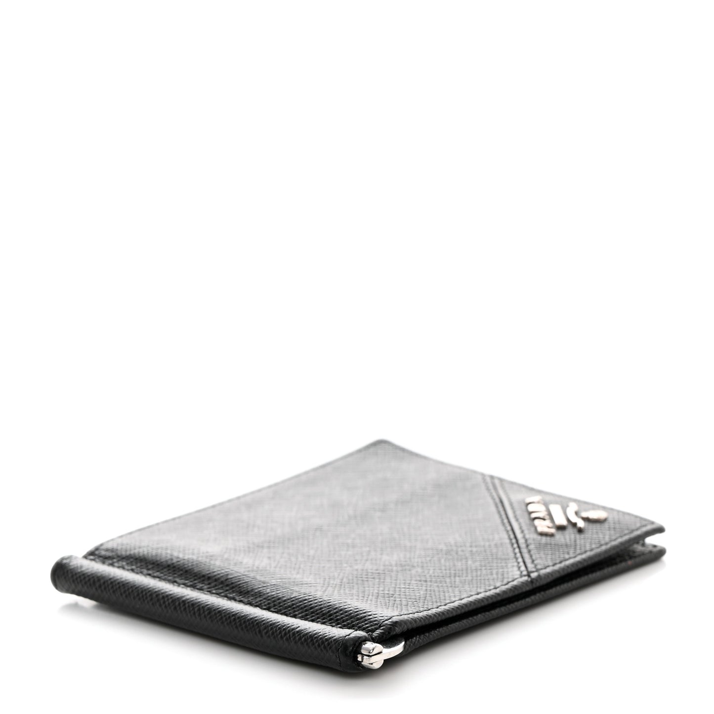 Saffiano Money Clip Bi-Fold Wallet Black