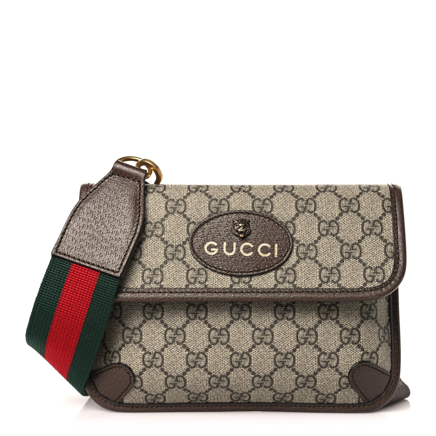 GG Supreme Web Totem Three Piece Monogram Shoulder Bag Dark Brown