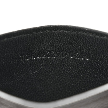 Saint Laurent Grain De Poudre Matelasse Chevron Monochrome Monogram Credit Card Case Black 6 of 8