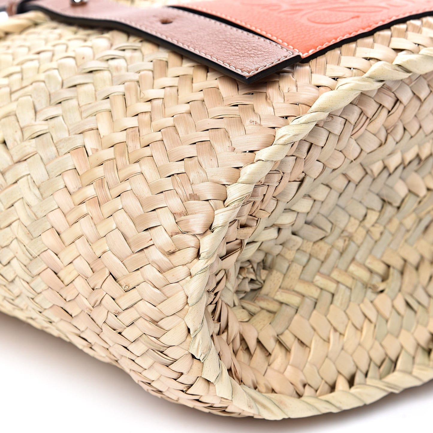 Raffia Small Basket Tote Bag Natural Orange