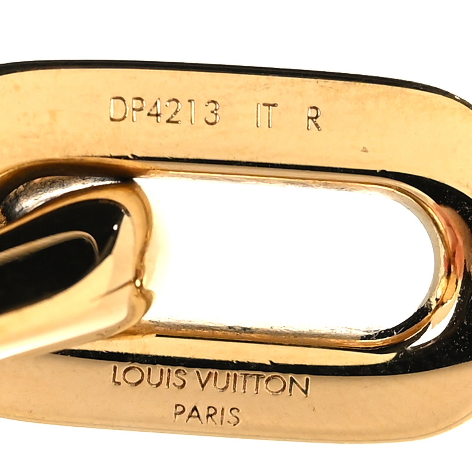 Louis Vuitton Metal LV Edge Double Hoop Earrings Gold 4 of 4