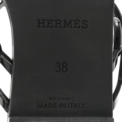 Hermes Rubber Chaine d'Ancre Island Sandals 38 Black 7 of 9