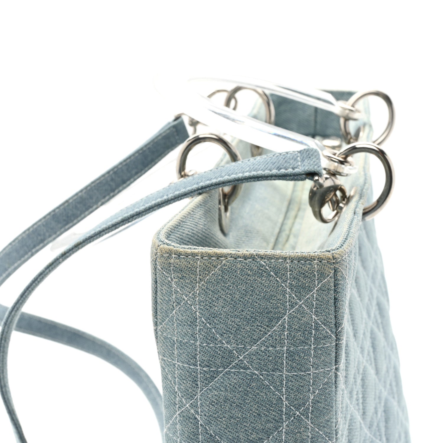 Christian Dior Denim Cannage Large Lady Dior Light Blue 17 of 19