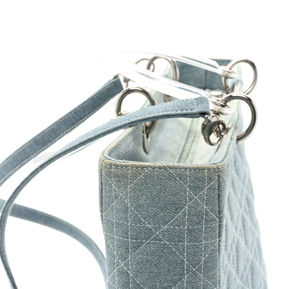 Christian Dior Denim Cannage Large Lady Dior Light Blue 17 of 19
