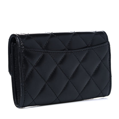 Chanel Lambskin Quilted Flap Card Holder Wallet Black 2 of 4