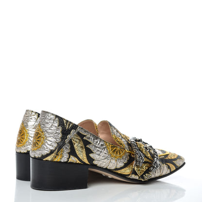 Gucci Brocade Floral Jacquard Dionysus Loafers 36.5 Black 4 of 12