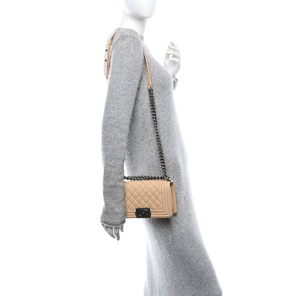 Chanel Calfskin Quilted Small Boy Flap Beige 2 of 13