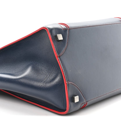 Celine Smooth Calfskin Mini Luggage Navy Red 8 of 9