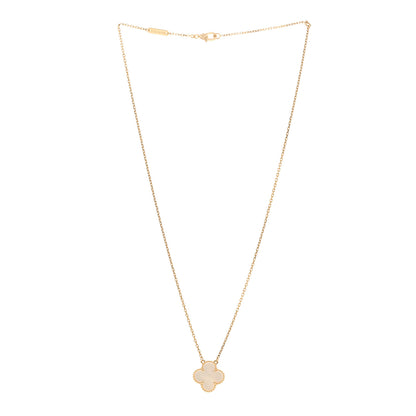 Van Cleef & Arpels 18K Yellow Gold Mother of Pearl Vintage Alhambra Pendant Necklace 3 of 5