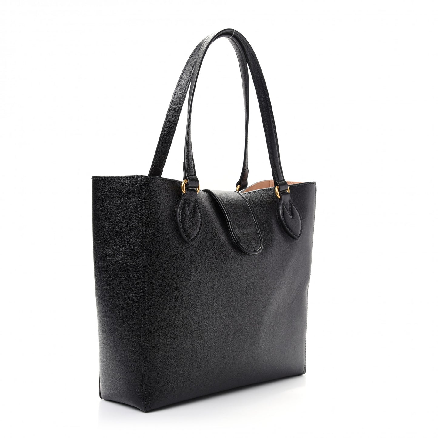 New Sakai Calfskin Lux Small Dahlia Tote Black