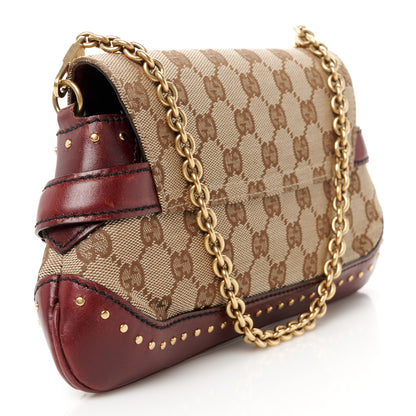 Gucci Monogram Studded Small Horsebit Clutch Bordeaux 3 of 10