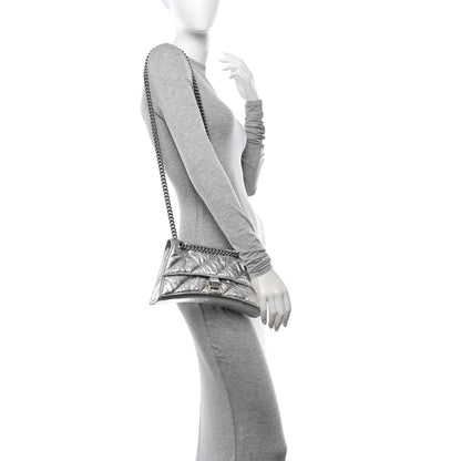 Balenciaga Crushed Calfskin Quilted Small Crush Chain Bag Silver 2 of 13