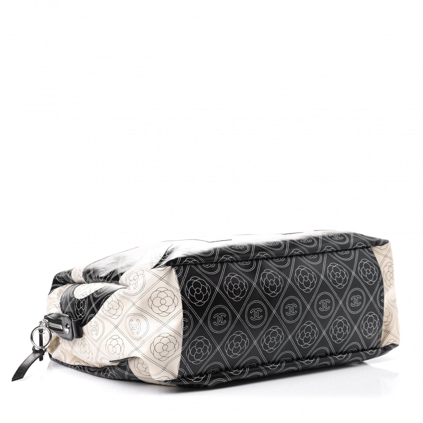 Coated Canvas Camellia Bowler Black Beige