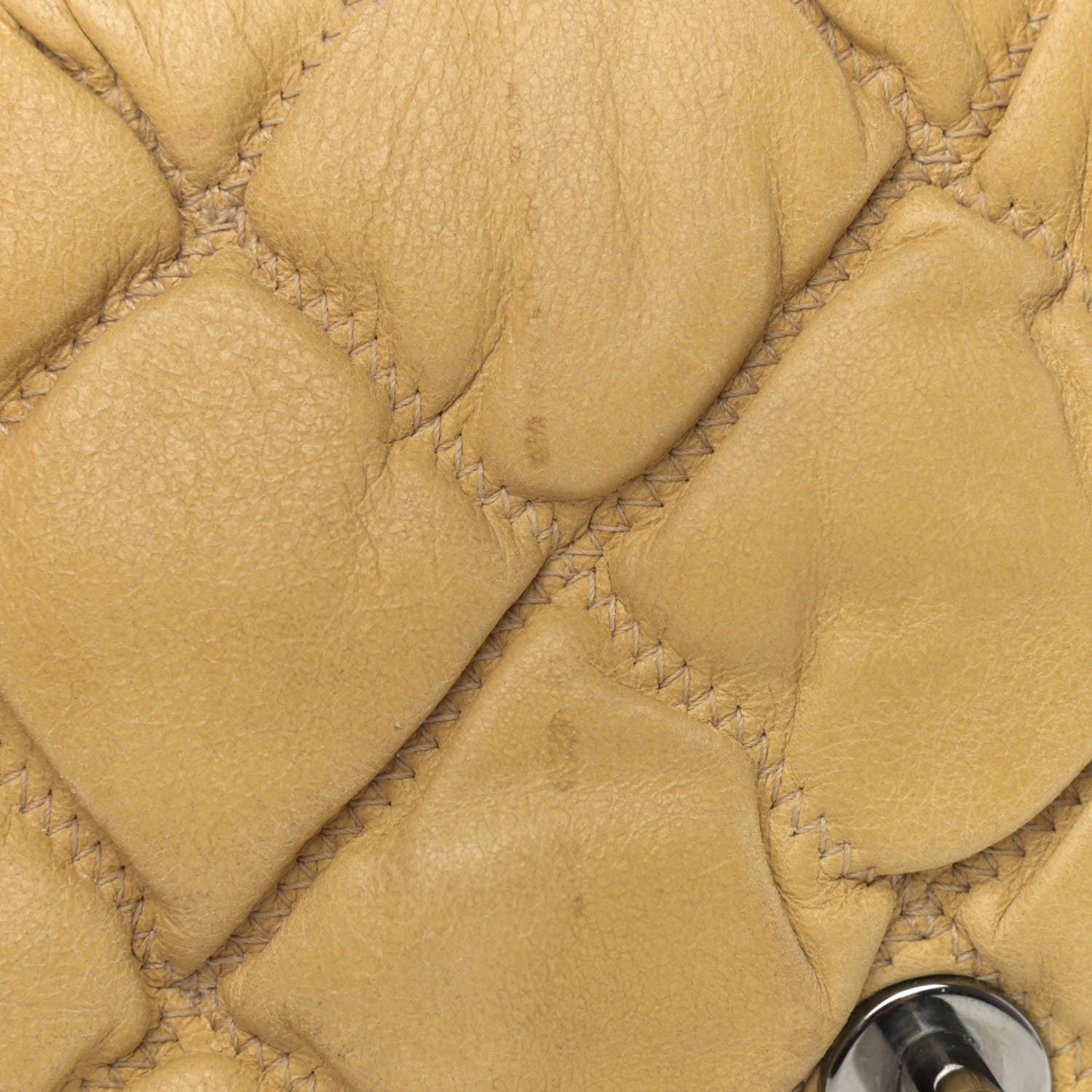 Chanel Calfskin Quilted Medium Bubble Quilt Flap Bag Beige 15 of 15