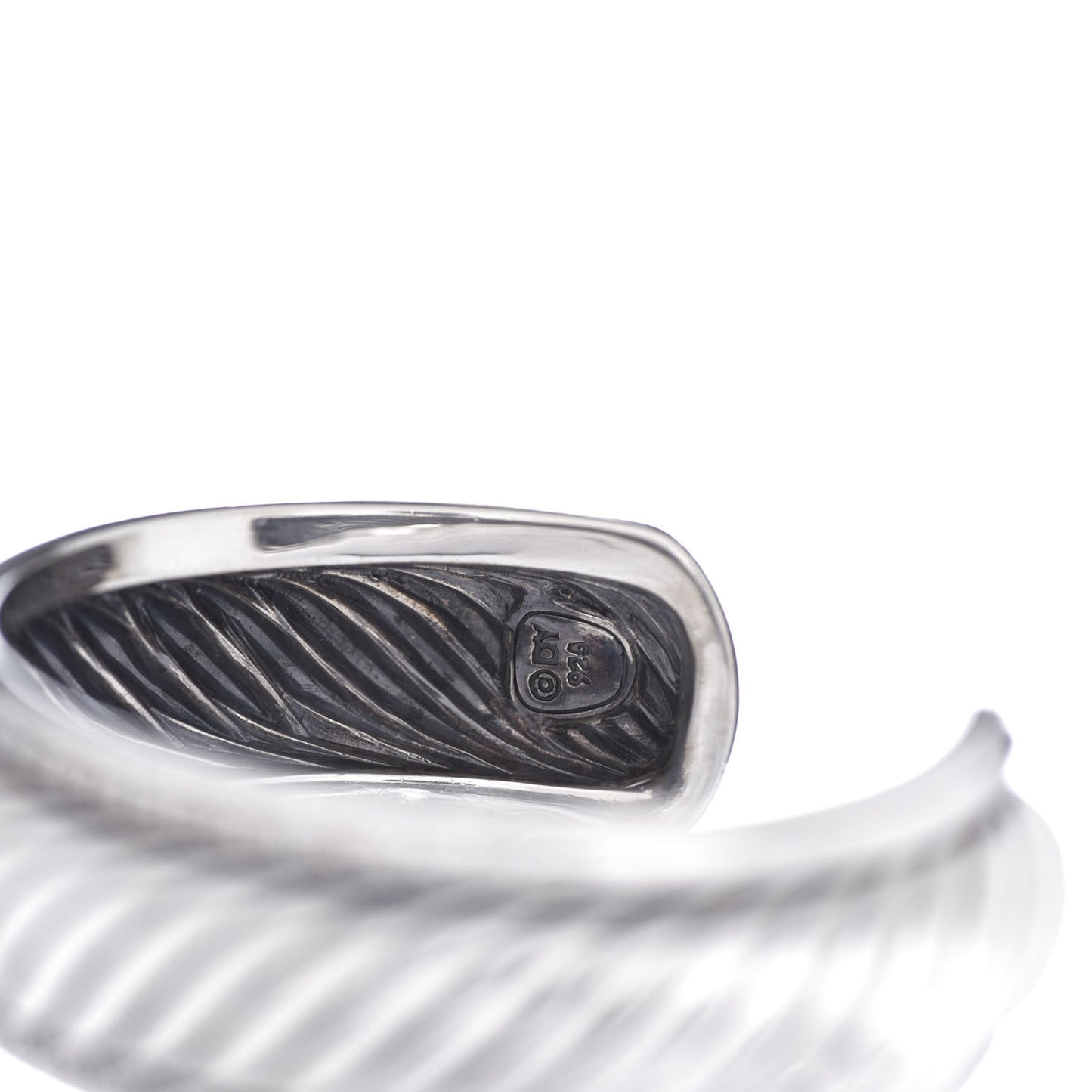 Sterling Silver Diamond 20mm Sculpted Cable Cuff Bracelet