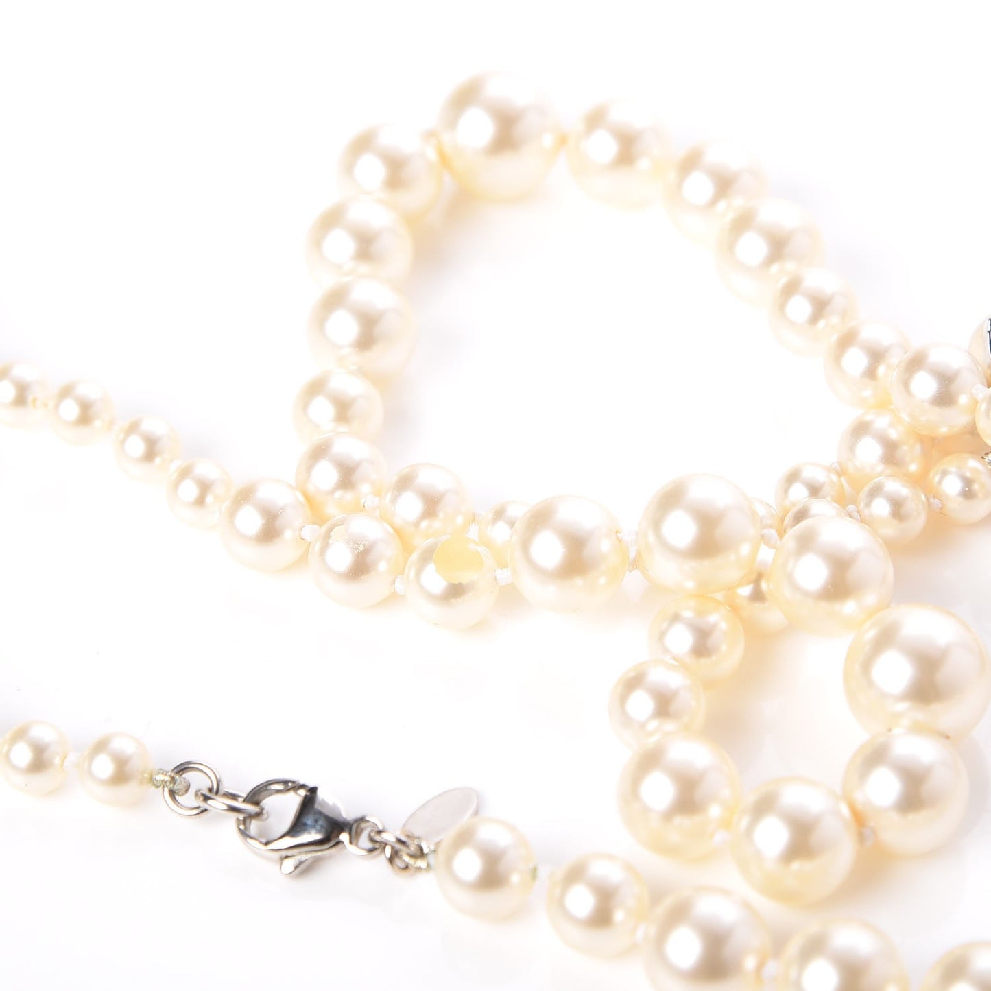 Pearl CC Long Necklace Gold