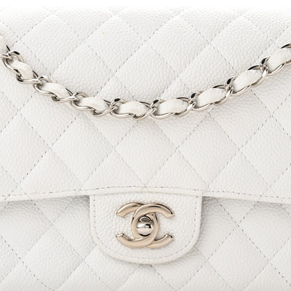 Chanel Caviar Quilted Medium Double Flap White 7 of 9