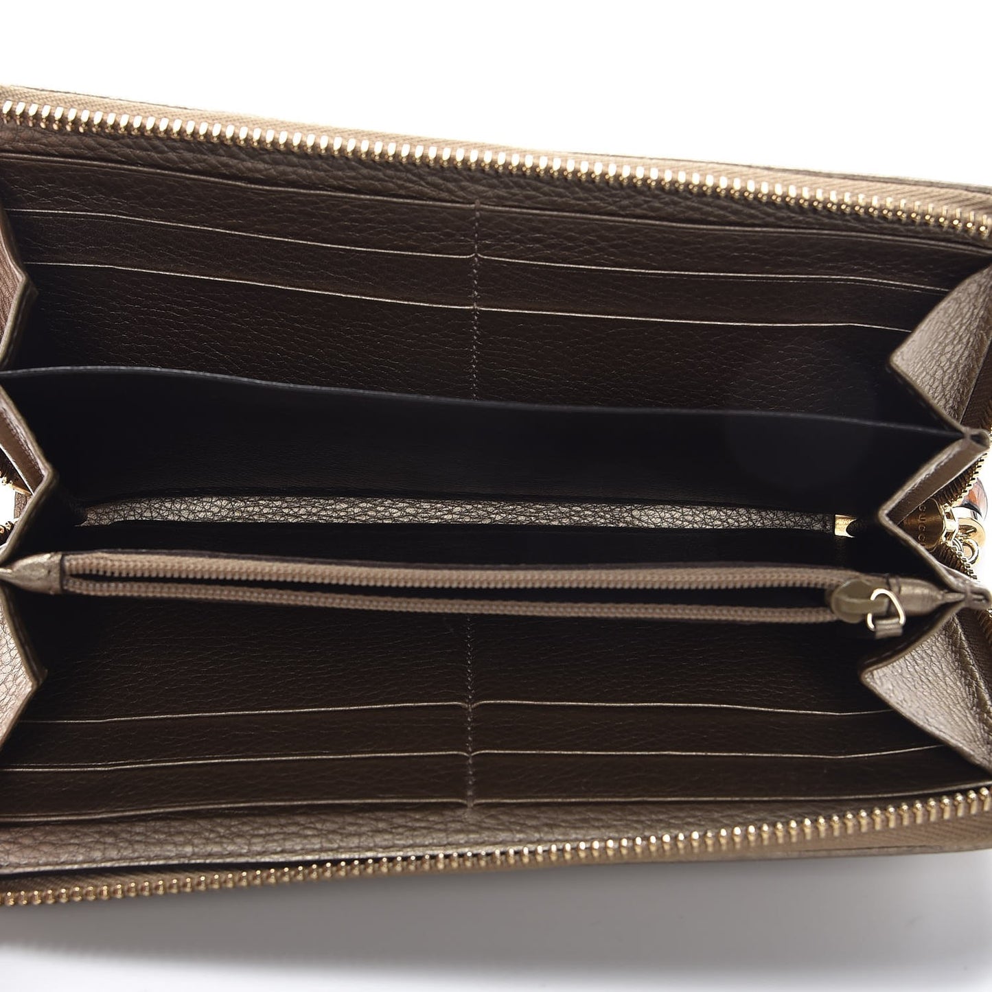 Monogram Bamboo Tassel Zip Around Wallet Gold