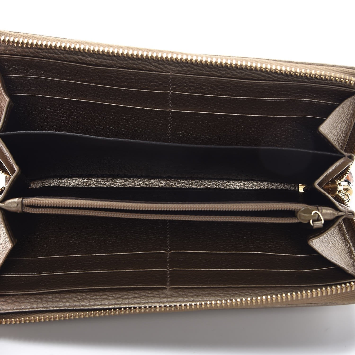 Gucci Monogram Bamboo Tassel Zip Around Wallet Gold 5 of 8
