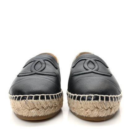 Chanel Lambskin CC Espadrilles 35 Black 2 of 9
