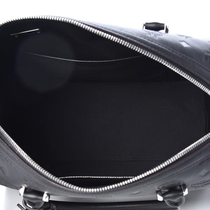 MCM Calfskin Ottomar Monogram Essential Boston Bag Black 5 of 10