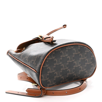 Celine Triomphe Canvas Calfskin Mini Folco Backpack Tan 4 of 9