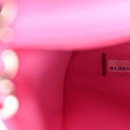 Chanel Lambskin Quilted Mini Rectangular Flap Neon Pink 7 of 10