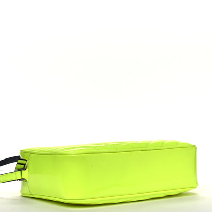 Saint Laurent Patent Calfskin Matelasse Monogram Lou Camera Bag Neon Yellow 3 of 6