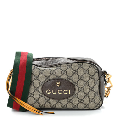 Gucci GG Supreme Monogram Web Neo Vintage Shoulder Bag Beige New Acero Crop 1 of 11