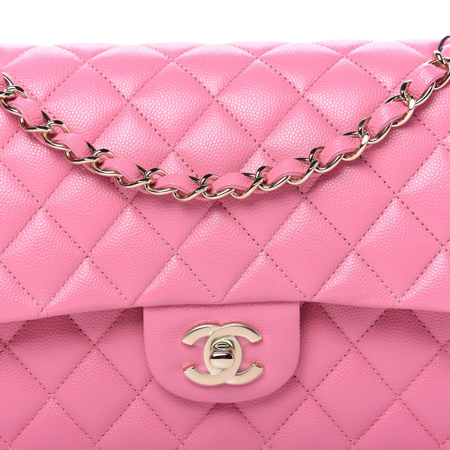 Chanel Caviar Quilted Medium Double Flap Pink 10 of 10