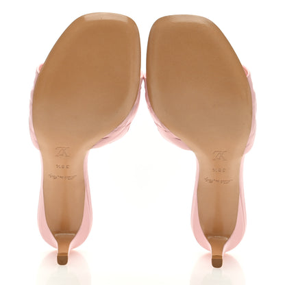 Louis Vuitton Lambskin Embossed Monogram Revival Mid Heel Mules 38.5 Rose Claire 5 of 8