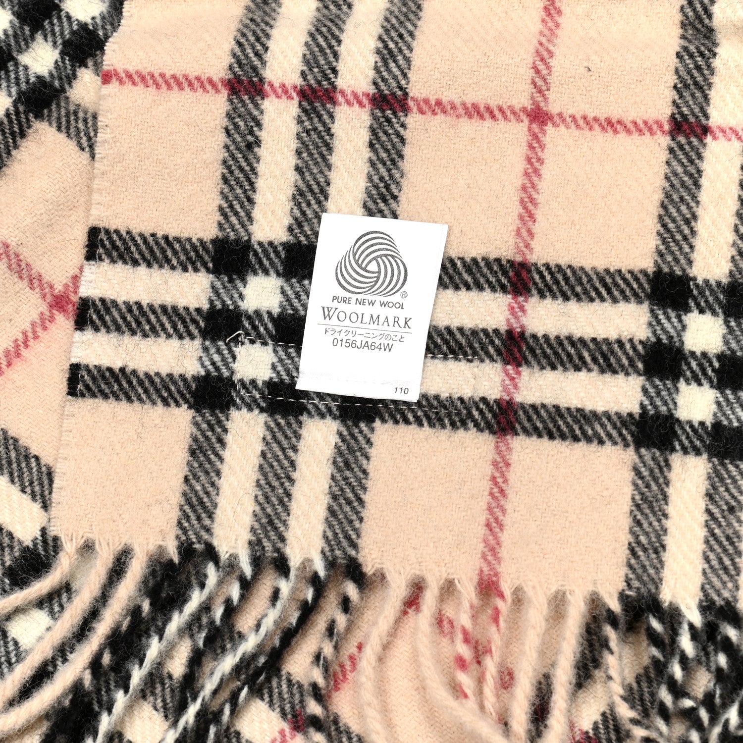 Burberry Wool Vintage Check Scarf Beige 5 of 5