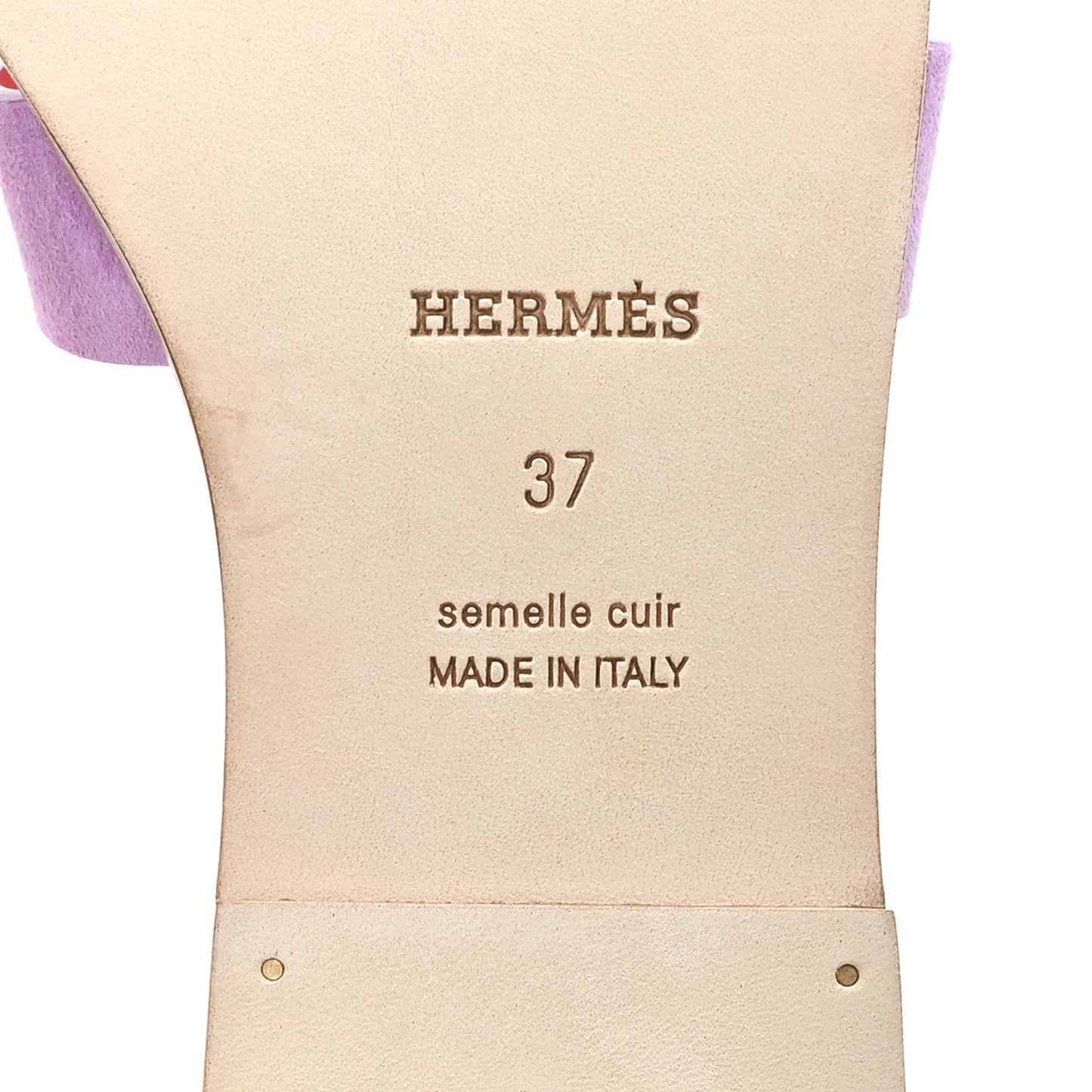 Suede Goatskin Oran Sandals 37 Violet Parme