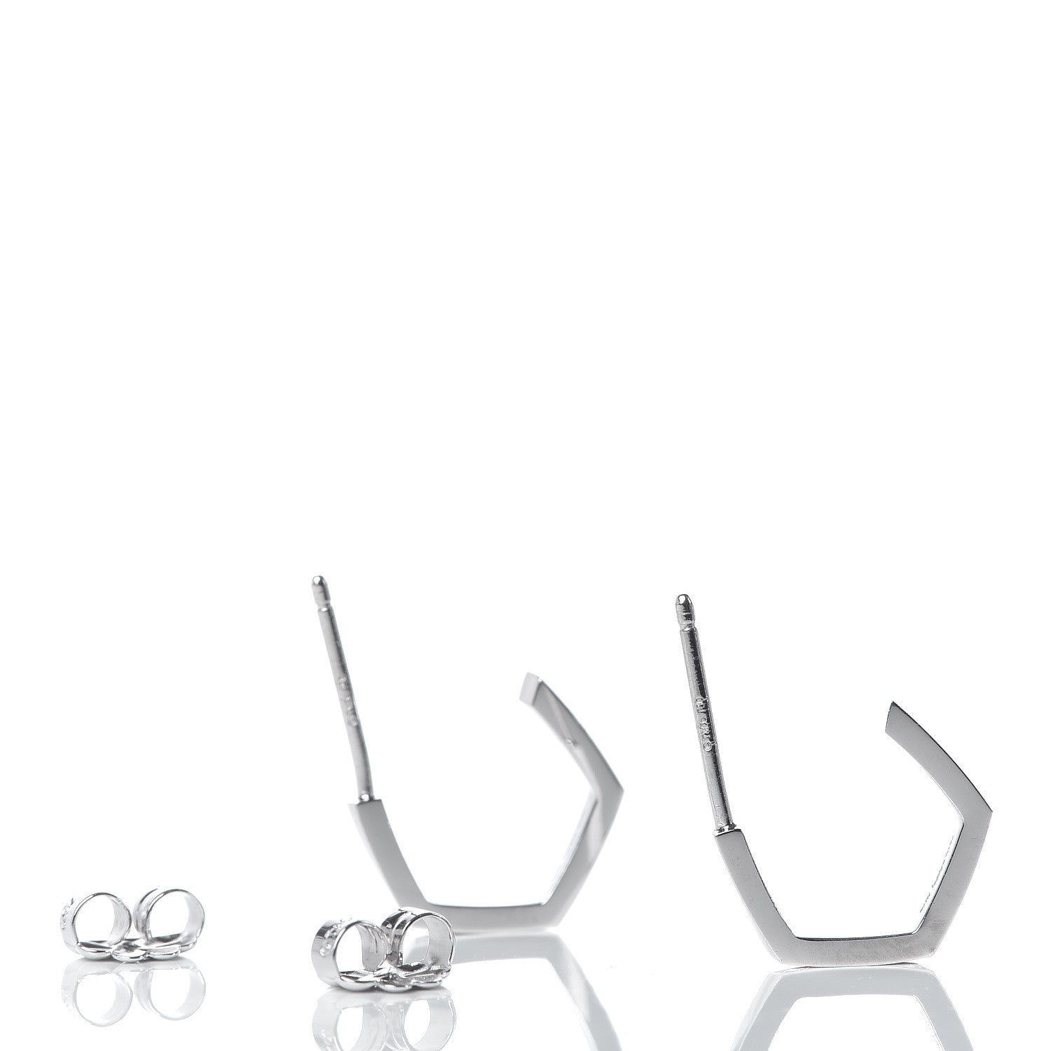 Tiffany 18K White Gold Diamond Frank Gehry Torque Hoop Earrings 5 of 7