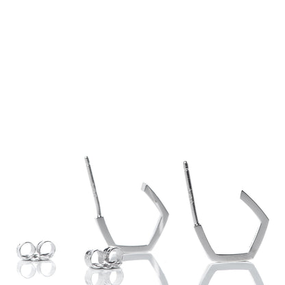 Tiffany 18K White Gold Diamond Frank Gehry Torque Hoop Earrings 5 of 7