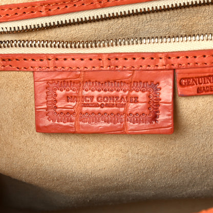 Nancy Gonzalez Crocodile Tote Orange 7 of 10