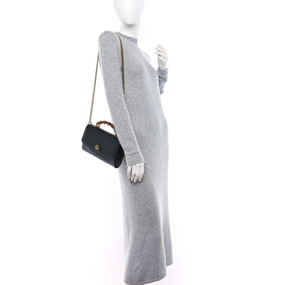 Gucci Calfskin Lizard Embossed Mini Diana Bamboo Top Handle Chain Bag Black 2 of 10