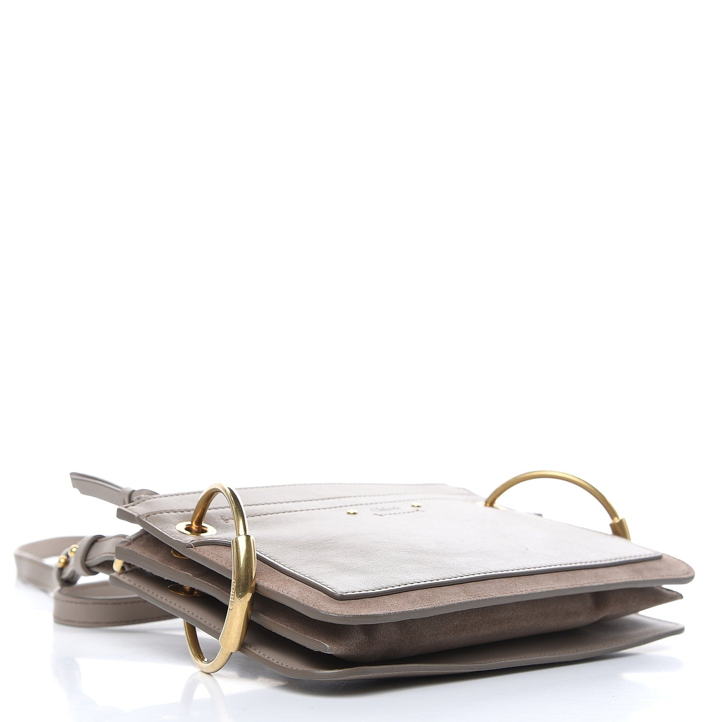 Calfskin Suede Mini Roy Bag Motty Grey