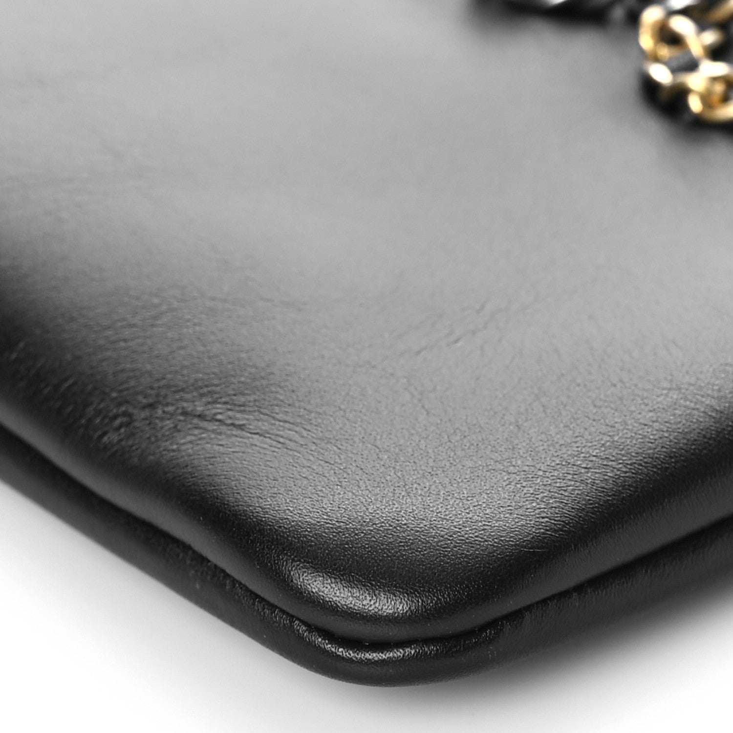 Chanel Calfskin Chain 20s Signe Medium Cosmetic Case Black 9 of 10
