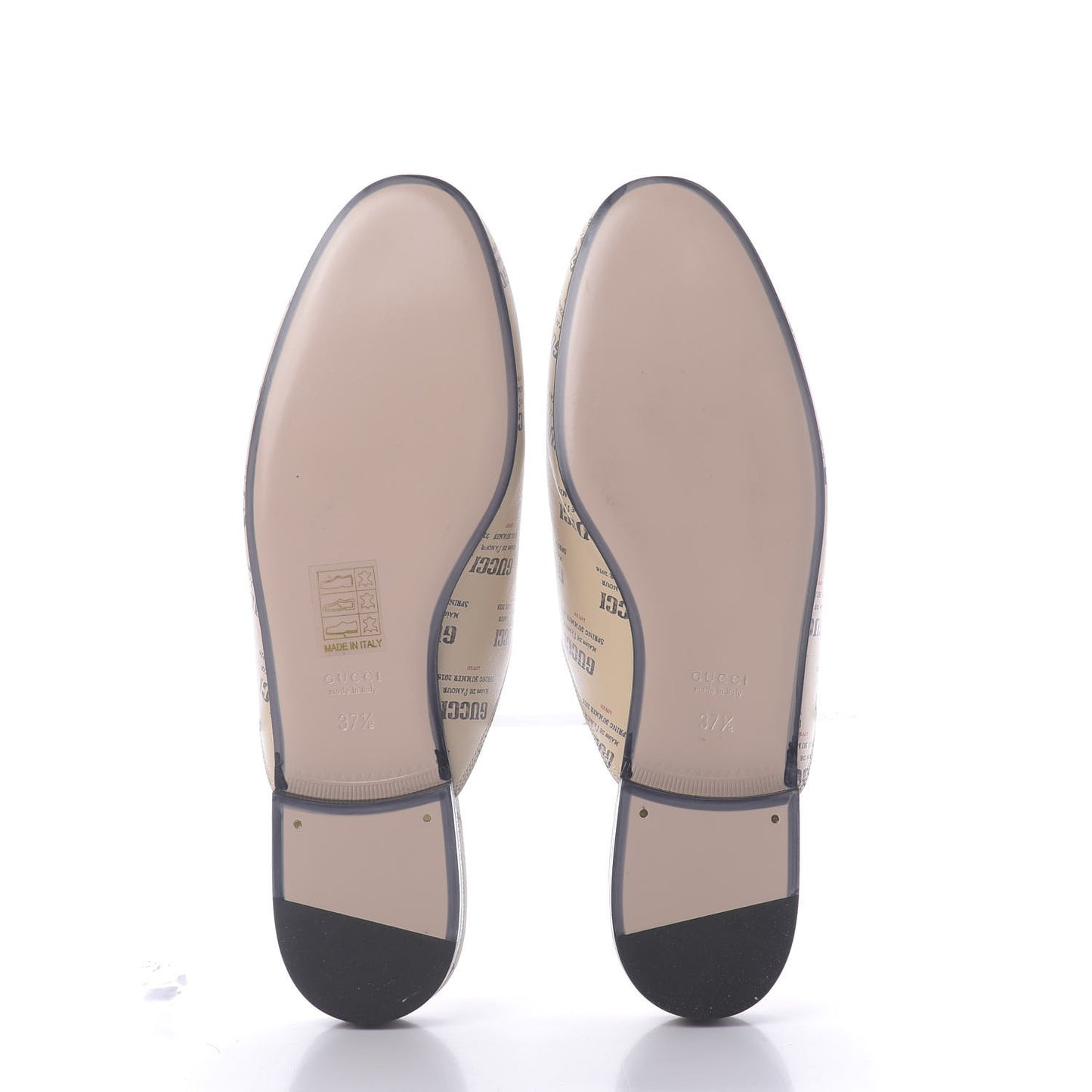 Calfskin Stamp Print Womens Princetown Slippers 37.5 Soy Black