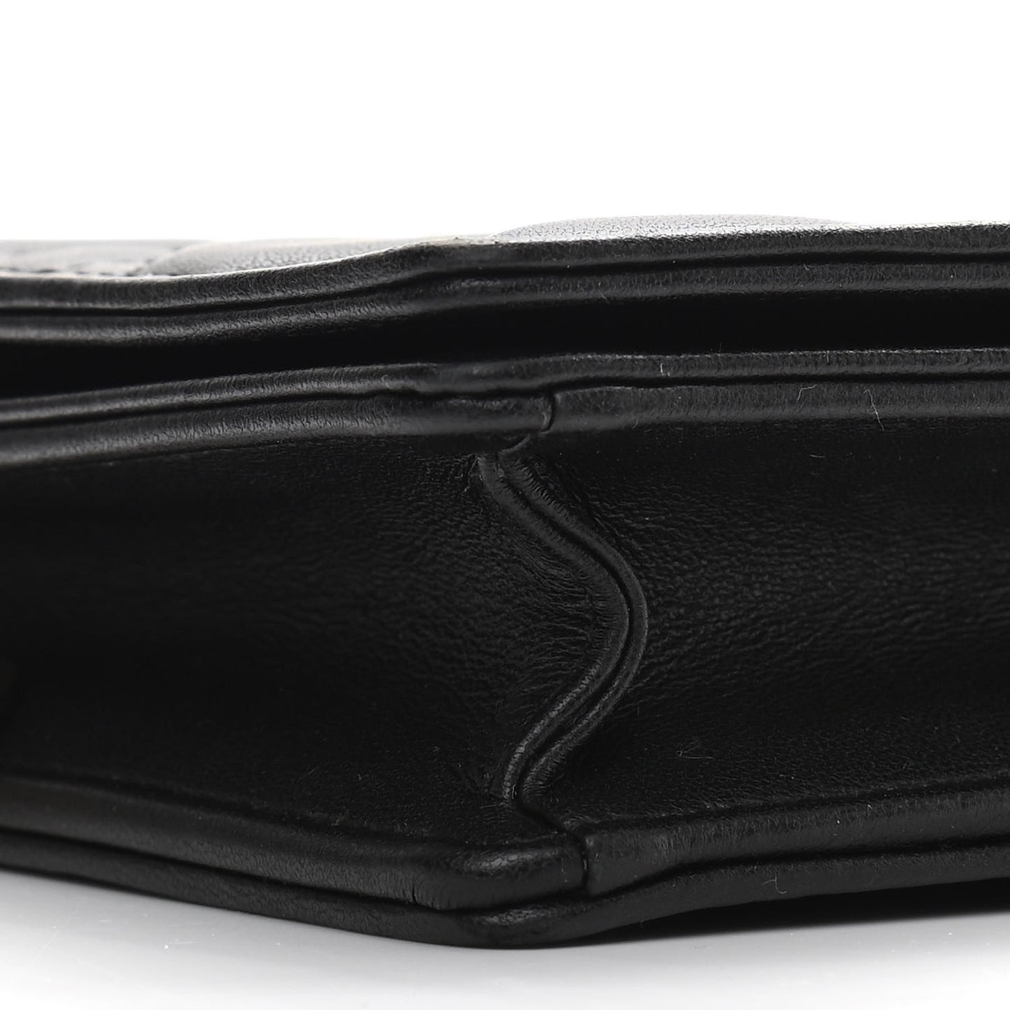 Lambskin Cannage Lady Dior Chain Wallet Black