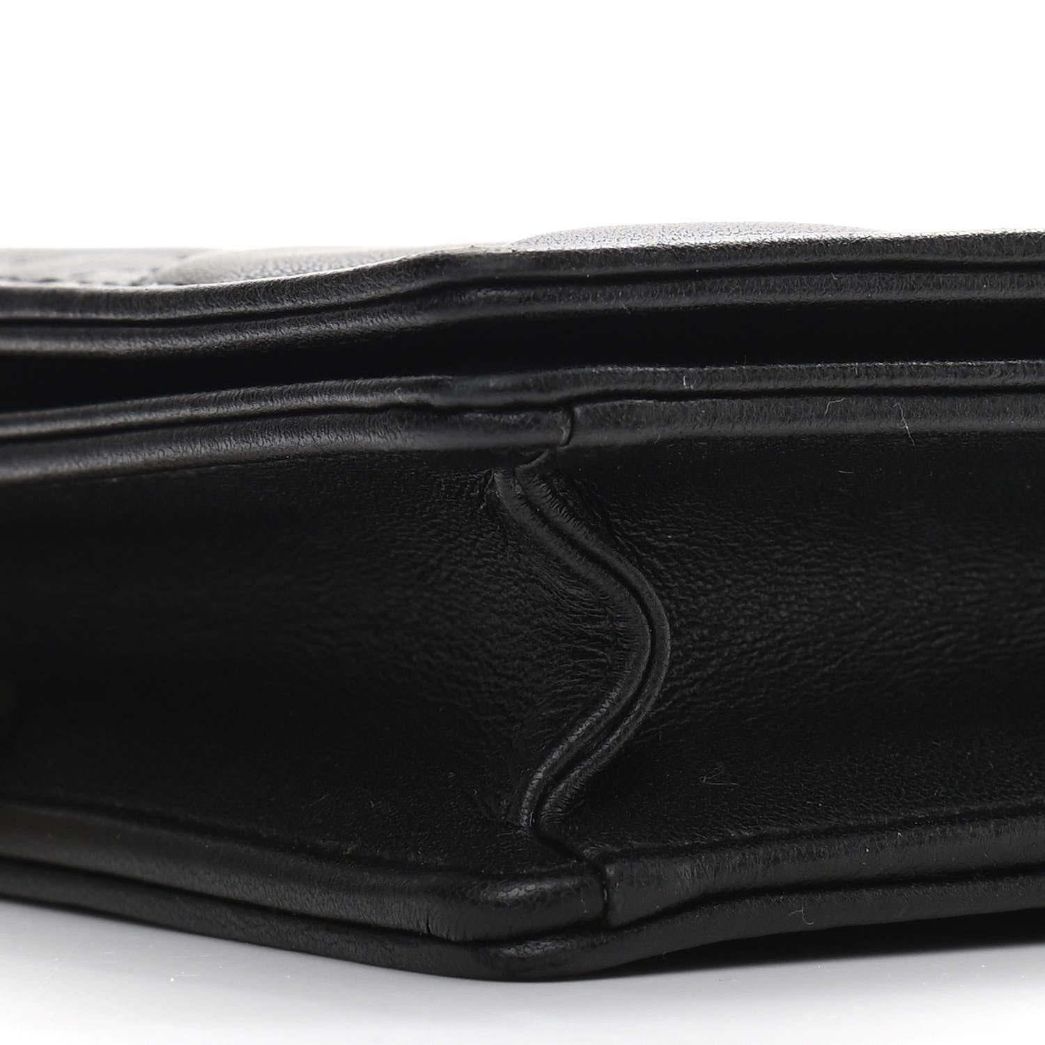 Christian Dior Lambskin Cannage Lady Dior Chain Wallet Black 10 of 12
