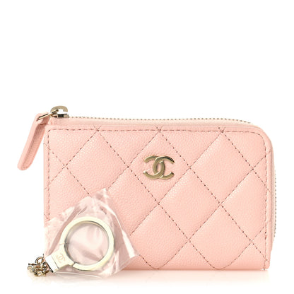 Chanel Caviar Quilted Zipped Key Holder Case Light Pink 1 of 10