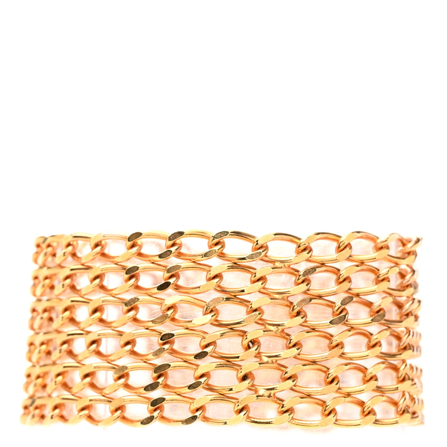 Metal Multistrand Chain CC Bracelet Gold