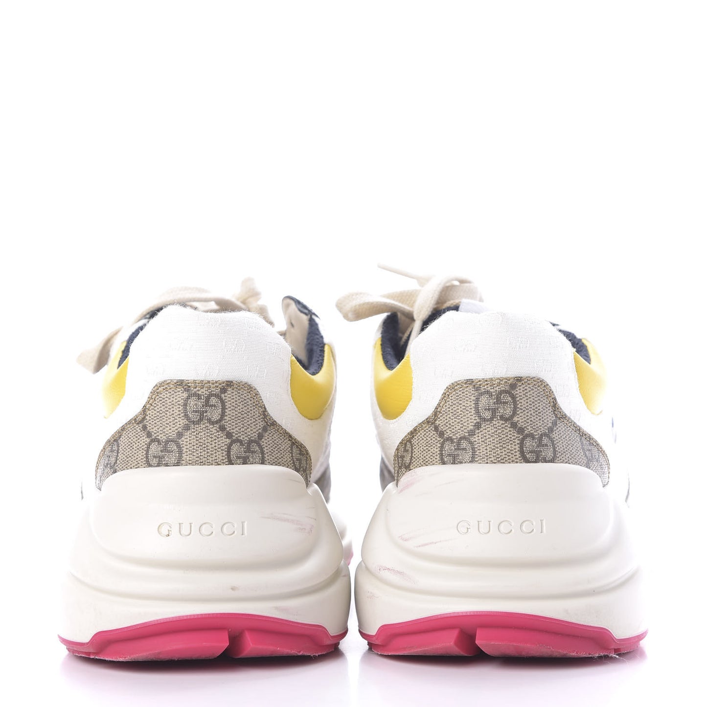 GG Supreme Monogram Mix Monogram Mens Rhyton Sneakers 9 London Blue Beige Sun Yellow