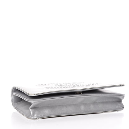 Chanel Patent Strass Wallet On Chain WOC Silver 4 of 16