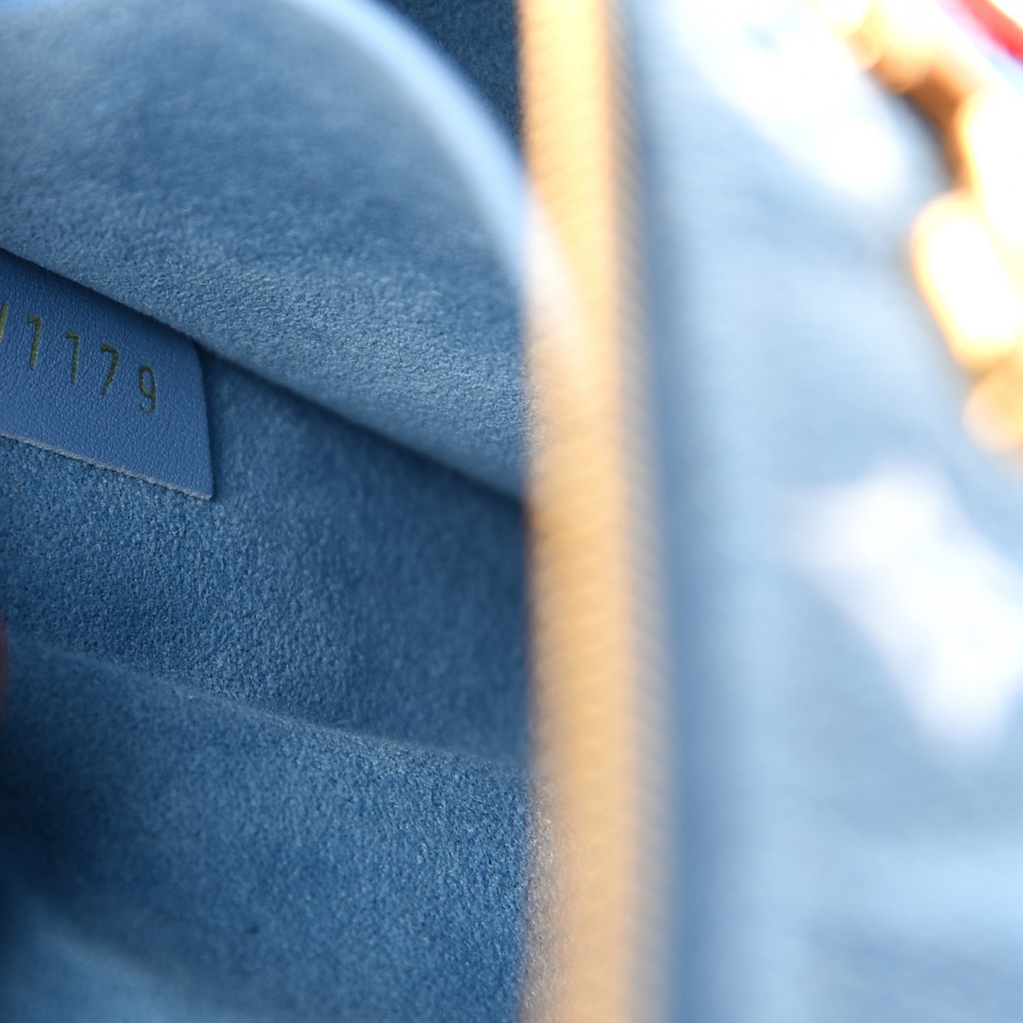 Embroidered Monogram Denim New Wave Zipped Pochette Blue