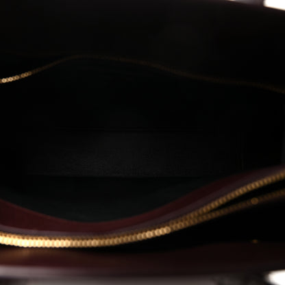 Saint Laurent Calfskin Snakeskin Small Sac De Jour Burgundy 5 of 9